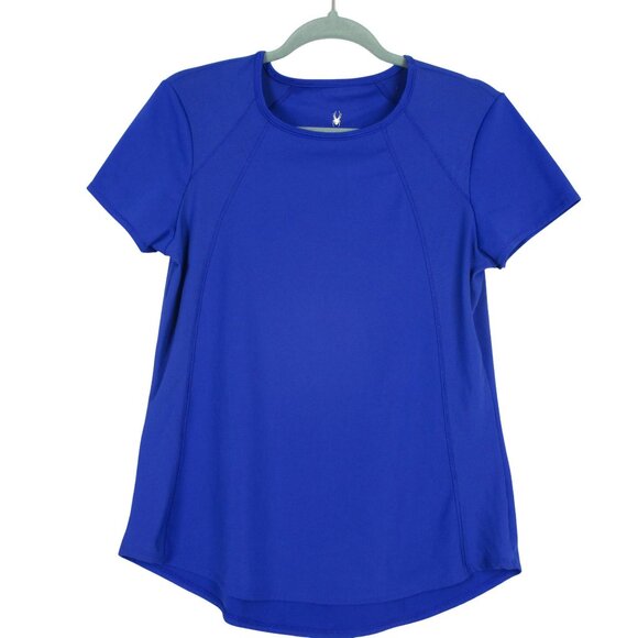 Spyder Tee Top Active Short Sleeve Crew Neck Size M Perennial Blue Athleisure - Picture 3 of 7
